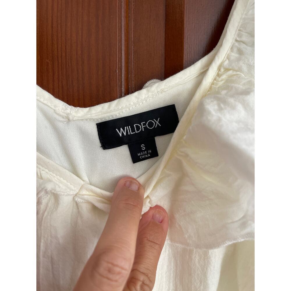 WILDFOC RUFFLE SKATER DRESS CREAM SIZE SMALL - Picture 2 of 4